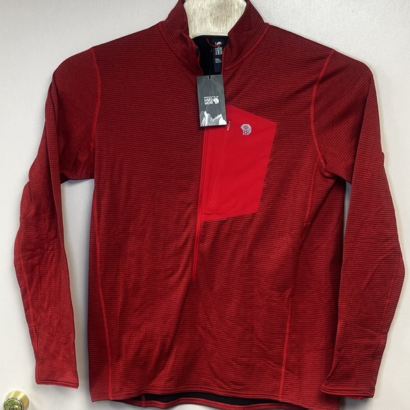 Mountain Hardwear Mens Red Type 2 Fun 3/4-Zip Pullover XL NWT MSRP‎ $120